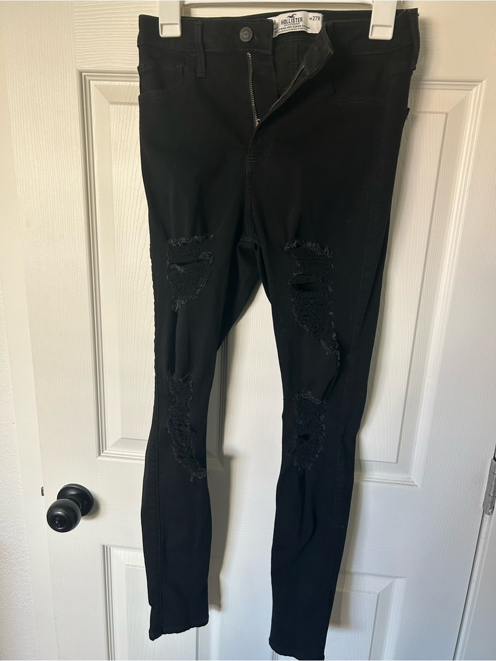 Hollister Black Ripped Skinny Jeans for Women